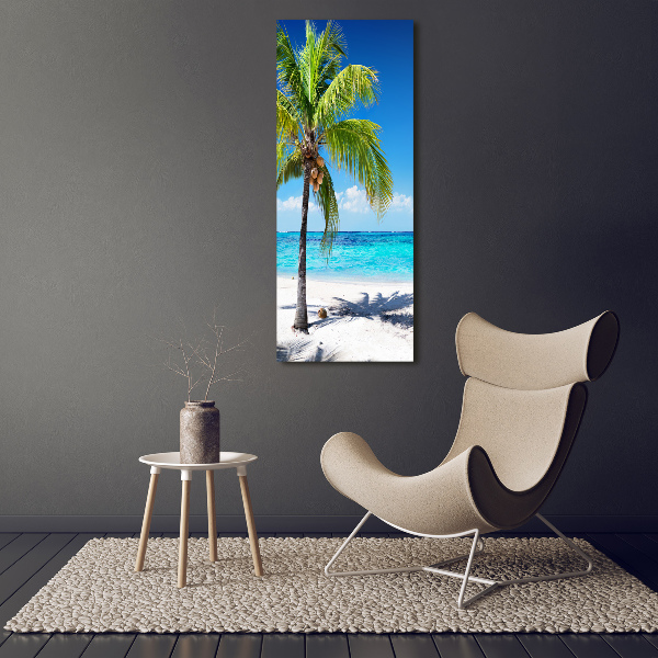 Quadro di vetro verticale Spiaggia tropicale