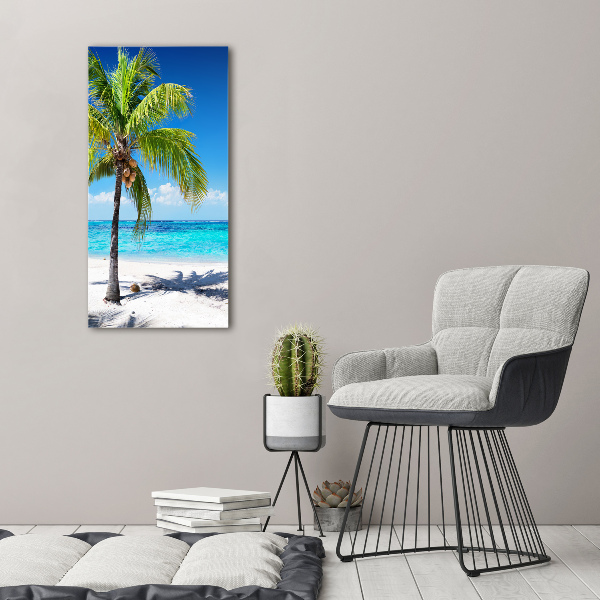 Quadro di vetro verticale Spiaggia tropicale