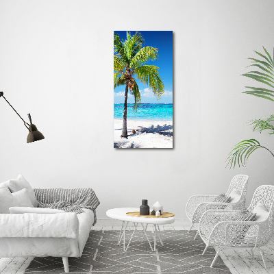 Quadro di vetro verticale Spiaggia tropicale