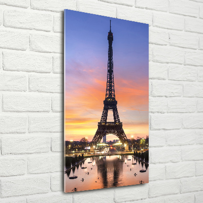 Quadro di vetro verticale Torre Eiffel Parigi