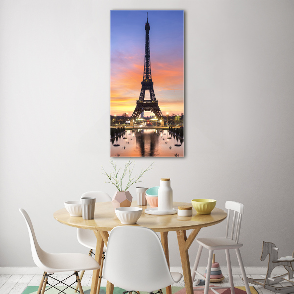 Quadro di vetro verticale Torre Eiffel Parigi