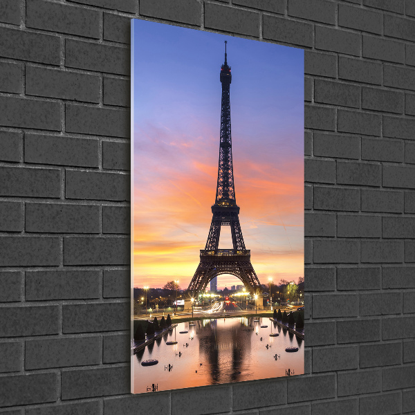 Quadro di vetro verticale Torre Eiffel Parigi