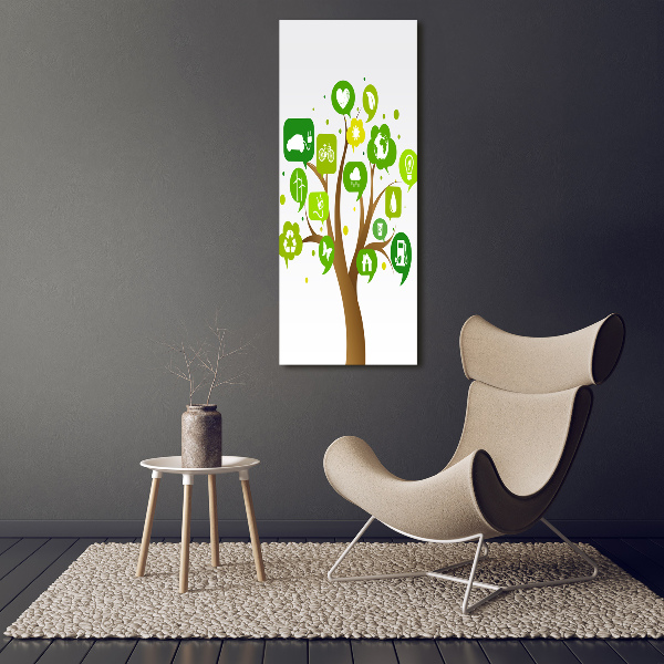 Quadro vetro verticale Albero ecologico