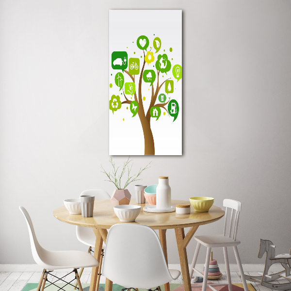 Quadro vetro verticale Albero ecologico