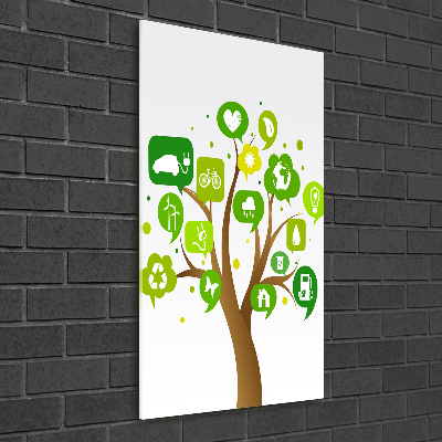 Quadro vetro verticale Albero ecologico