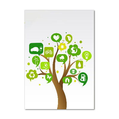 Quadro vetro verticale Albero ecologico