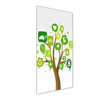 Quadro vetro verticale Albero ecologico