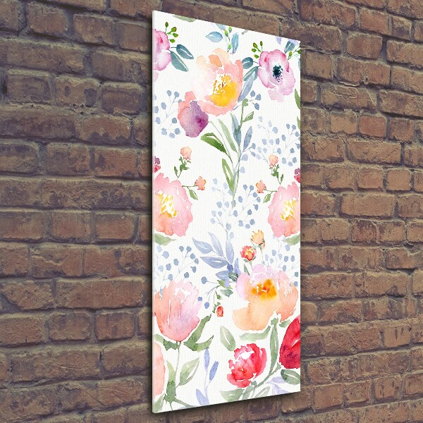 Quadro vetro verticale Papaveri