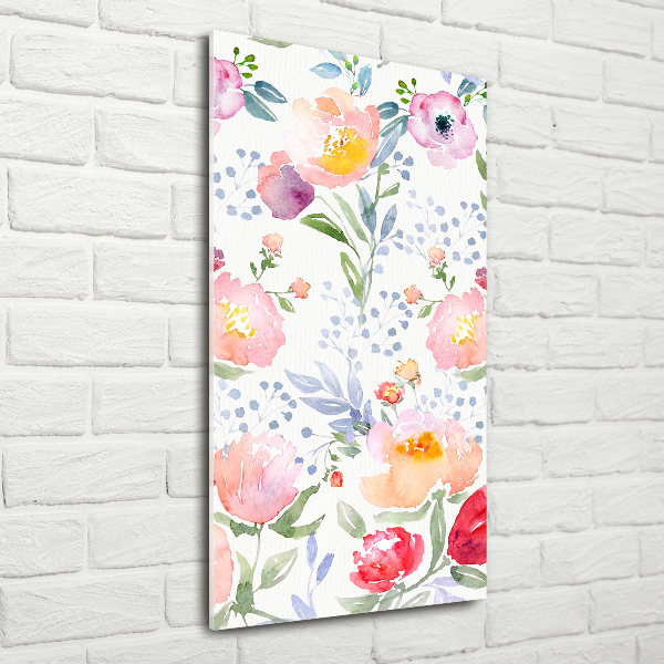 Quadro vetro verticale Papaveri