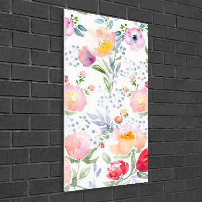 Quadro vetro verticale Papaveri