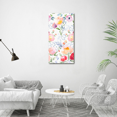 Quadro vetro verticale Papaveri