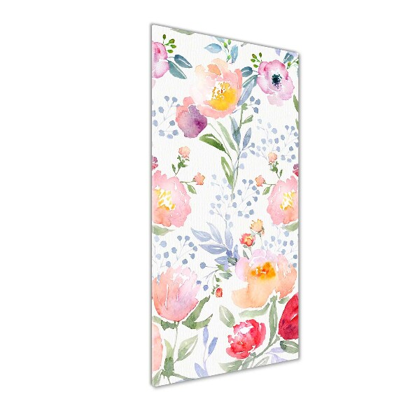 Quadro vetro verticale Papaveri