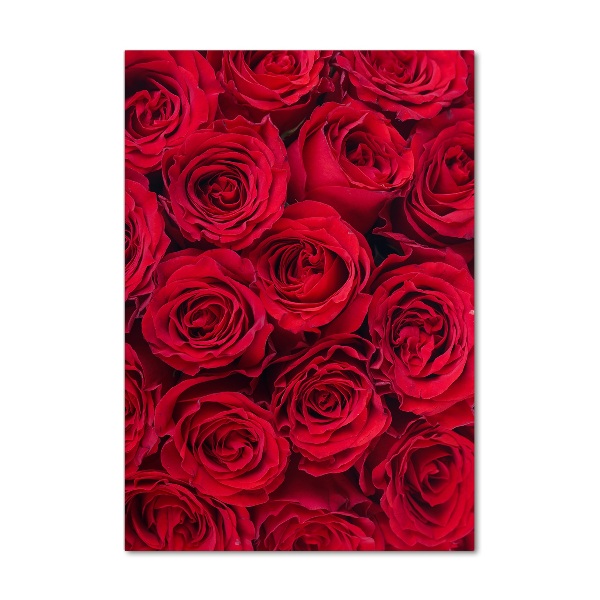 Quadro di vetro verticale Rosa rossa