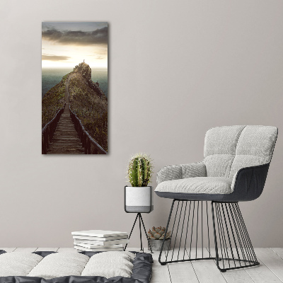 Quadro in vetro verticale Sentiero sulla roccia