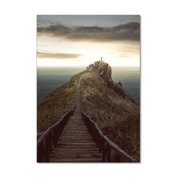 Quadro in vetro verticale Sentiero sulla roccia