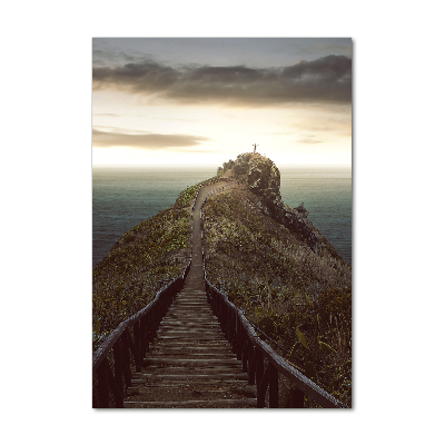 Quadro in vetro verticale Sentiero sulla roccia