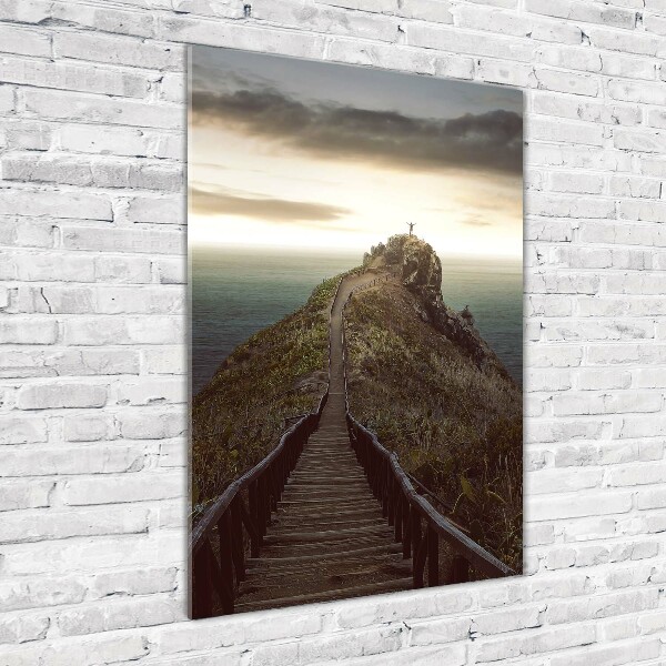 Quadro in vetro verticale Sentiero sulla roccia