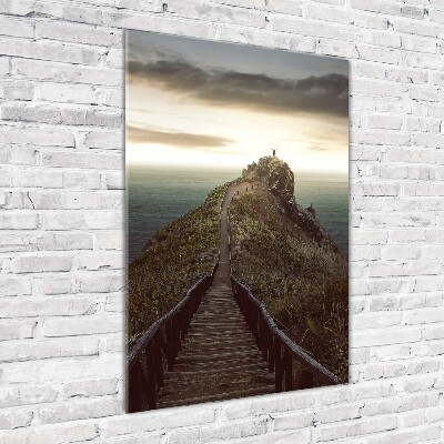 Quadro in vetro verticale Sentiero sulla roccia