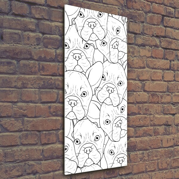 Quadro di vetro verticale Bulldog francesi