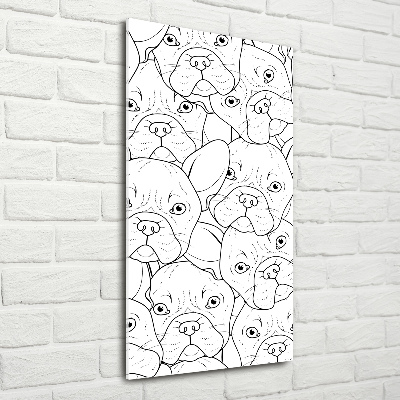 Quadro di vetro verticale Bulldog francesi