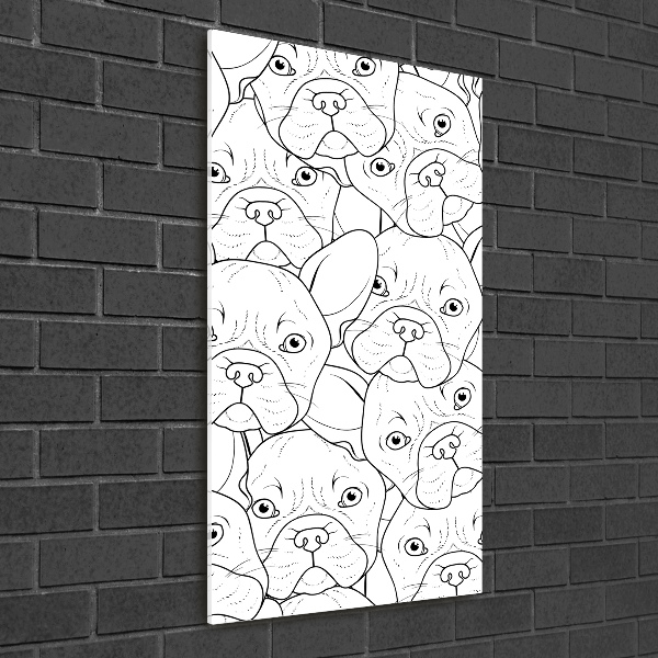 Quadro di vetro verticale Bulldog francesi