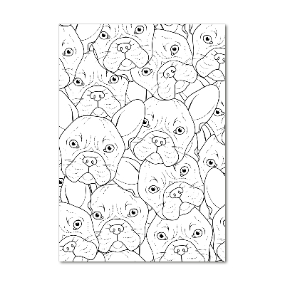 Quadro di vetro verticale Bulldog francesi