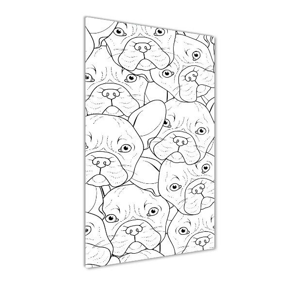 Quadro di vetro verticale Bulldog francesi