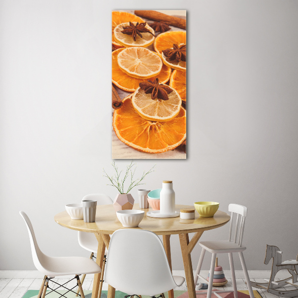 Quadro di vetro verticale Il profumo del Natale