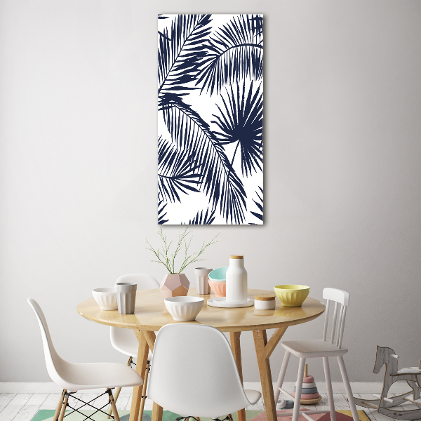 Quadro in vetro verticale Foglie di palma