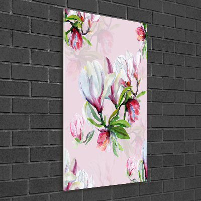 Quadro di vetro verticale Magnolia
