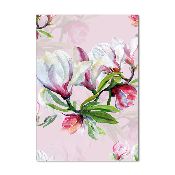 Quadro di vetro verticale Magnolia