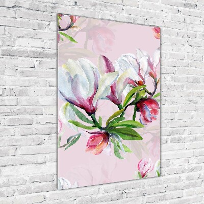 Quadro di vetro verticale Magnolia