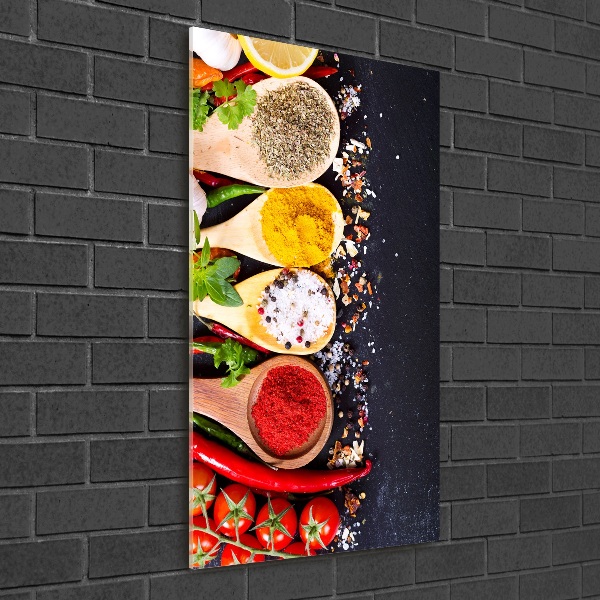 Quadro stampa su vetro verticale Spezie