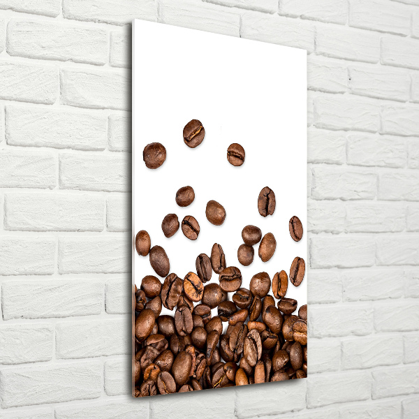Quadro vetro verticale Chicchi di caffè