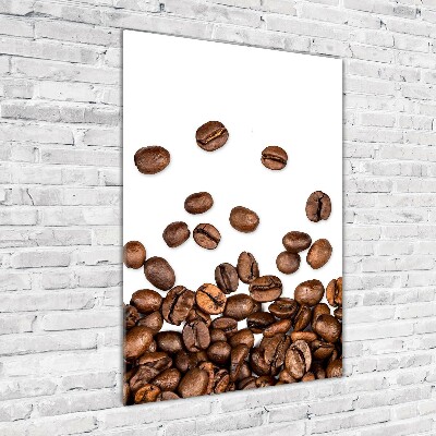 Quadro vetro verticale Chicchi di caffè