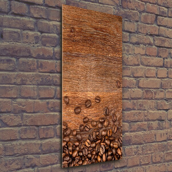 Quadro in vetro verticale Chicchi di caffè