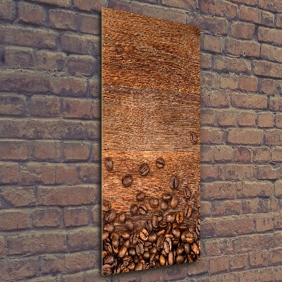 Quadro in vetro verticale Chicchi di caffè