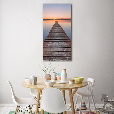 Quadro in vetro verticale Molo in legno