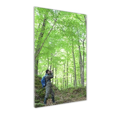 Quadro stampa su vetro verticale Ornitologo