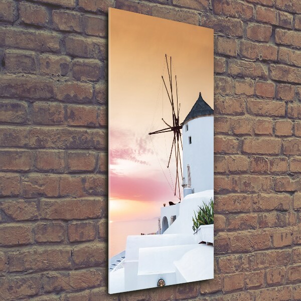 Quadro di vetro verticale Santorini, Grecia