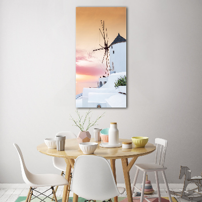 Quadro di vetro verticale Santorini, Grecia