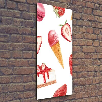 Quadro in vetro verticale Gusto fragola