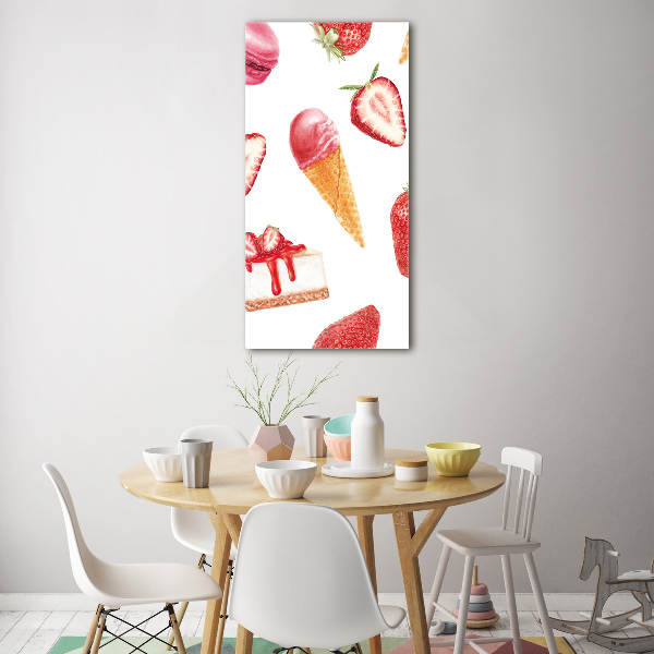 Quadro in vetro verticale Gusto fragola