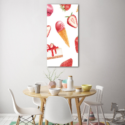 Quadro in vetro verticale Gusto fragola