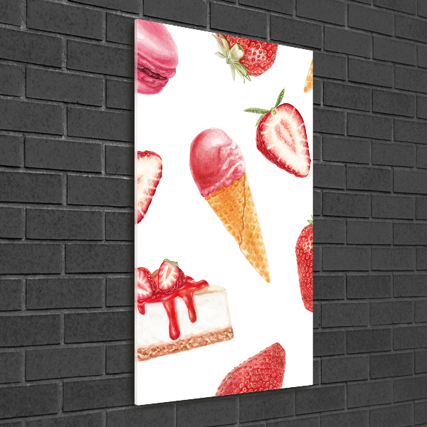 Quadro in vetro verticale Gusto fragola