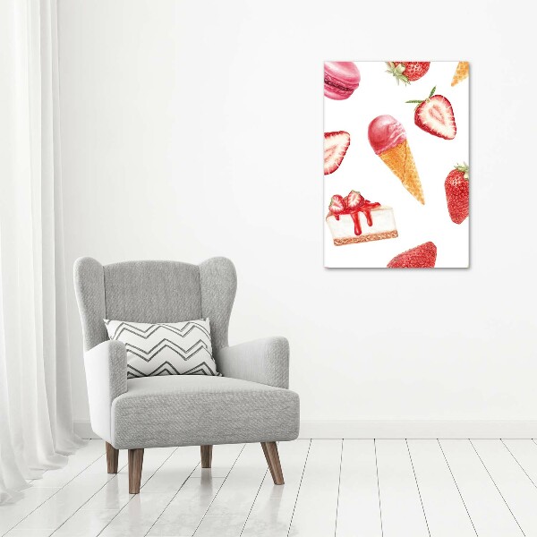Quadro in vetro verticale Gusto fragola