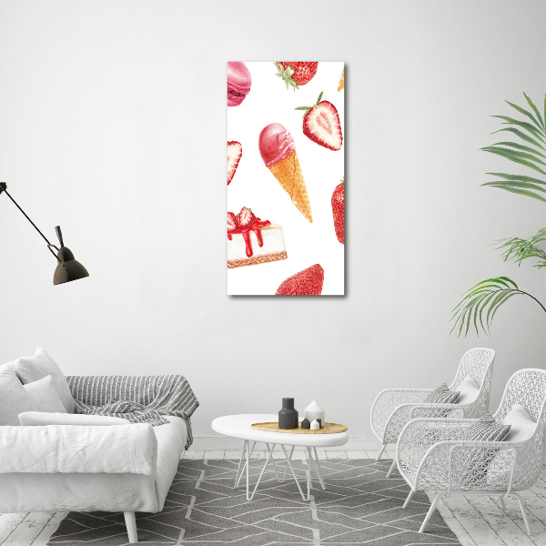 Quadro in vetro verticale Gusto fragola