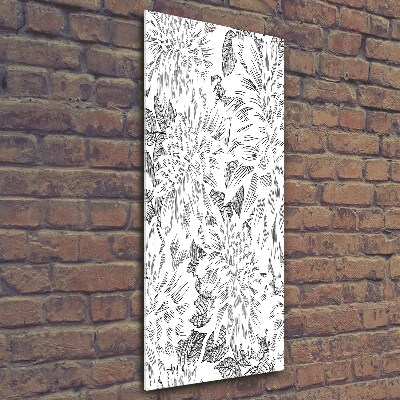 Quadro vetro verticale Peonie