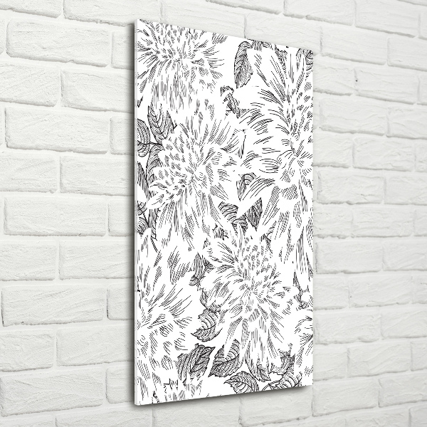 Quadro vetro verticale Peonie