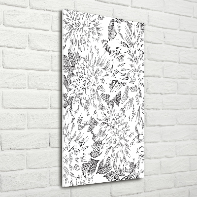 Quadro vetro verticale Peonie